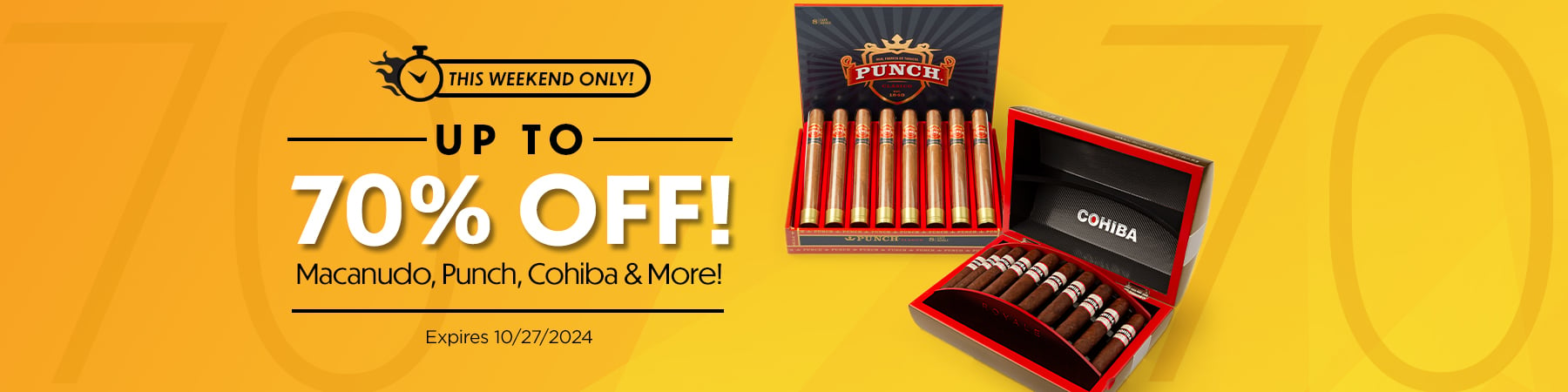 Up To 70% Off Macanudo, Punch, Cohiba & More