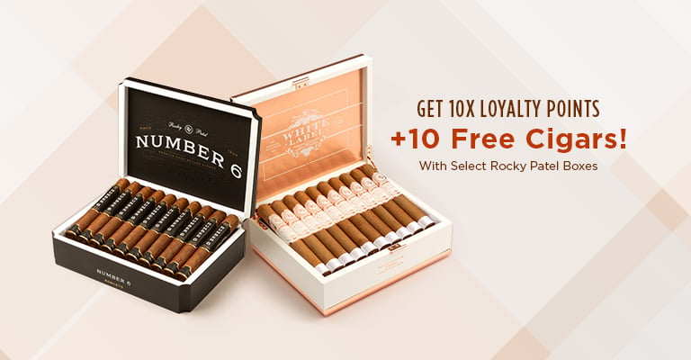 10x Loyalty + 10 Free Cigars on Rocky Patel