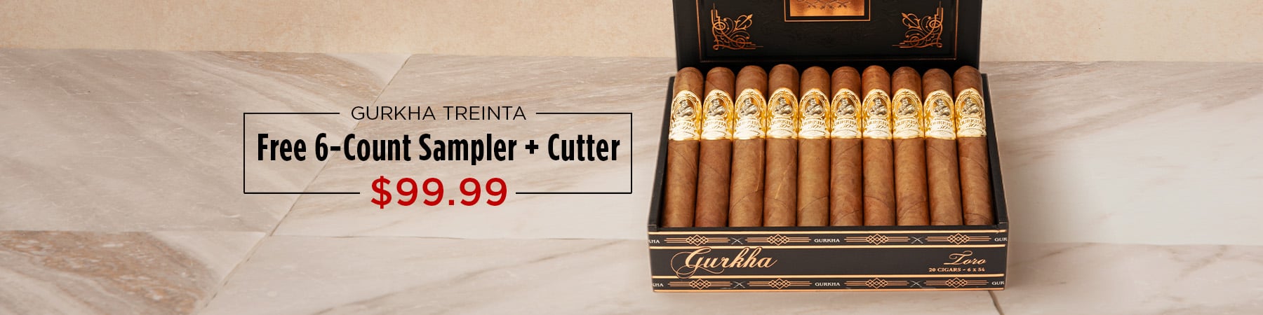 Gurkha Treinta - Free 6ct Sampler + Cutter $99.99